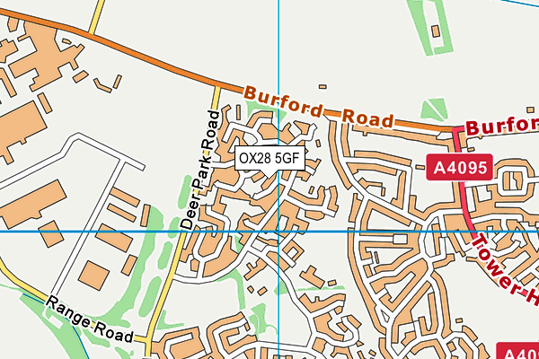 OX28 5GF map - OS VectorMap District (Ordnance Survey) OX28 5GF map - OS VectorMap District (Ordnance Survey)