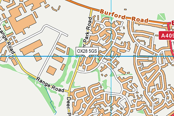 OX28 5GS map - OS VectorMap District (Ordnance Survey) OX28 5GS map - OS VectorMap District (Ordnance Survey)