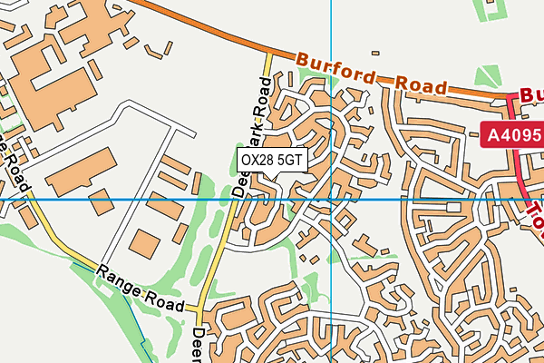 OX28 5GT map - OS VectorMap District (Ordnance Survey) OX28 5GT map - OS VectorMap District (Ordnance Survey)