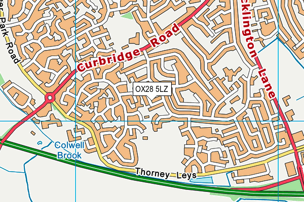 OX28 5LZ map - OS VectorMap District (Ordnance Survey) OX28 5LZ map - OS VectorMap District (Ordnance Survey)