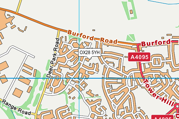 OX28 5YH map - OS VectorMap District (Ordnance Survey) OX28 5YH map - OS VectorMap District (Ordnance Survey)