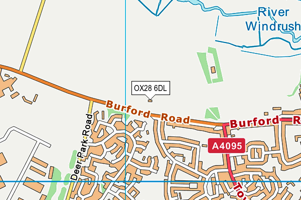 OX28 6DL map - OS VectorMap District (Ordnance Survey) OX28 6DL map - OS VectorMap District (Ordnance Survey)