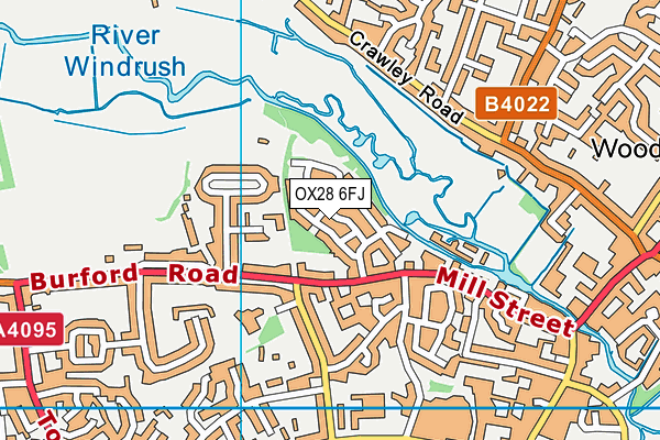 OX28 6FJ map - OS VectorMap District (Ordnance Survey)
