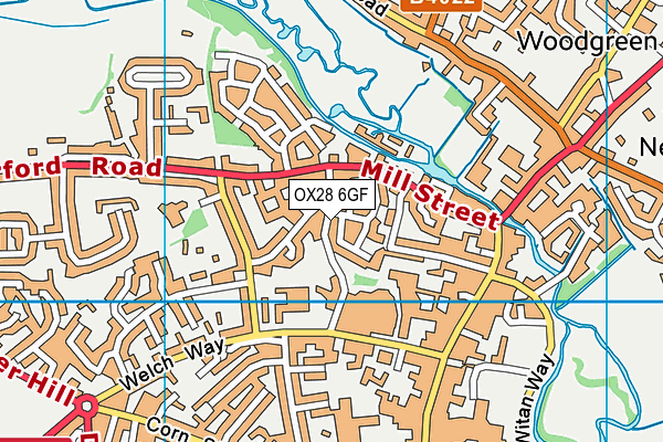 OX28 6GF map - OS VectorMap District (Ordnance Survey) OX28 6GF map - OS VectorMap District (Ordnance Survey)