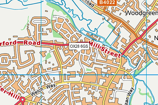 OX28 6GS map - OS VectorMap District (Ordnance Survey)