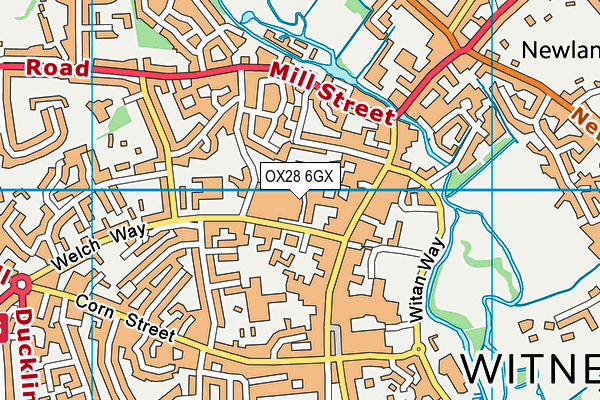 OX28 6GX map - OS VectorMap District (Ordnance Survey) OX28 6GX map - OS VectorMap District (Ordnance Survey)