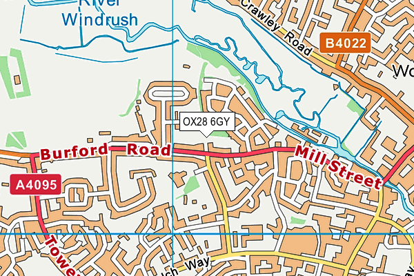 OX28 6GY map - OS VectorMap District (Ordnance Survey) OX28 6GY map - OS VectorMap District (Ordnance Survey)