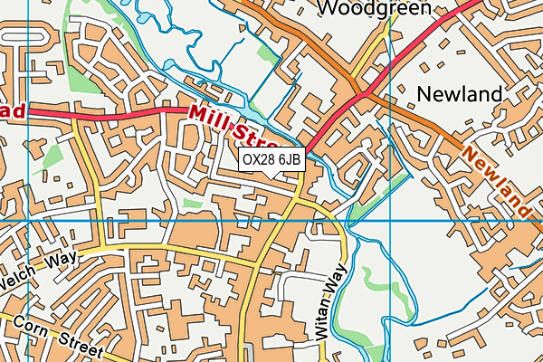 OX28 6JB map - OS VectorMap District (Ordnance Survey) OX28 6JB map - OS VectorMap District (Ordnance Survey)