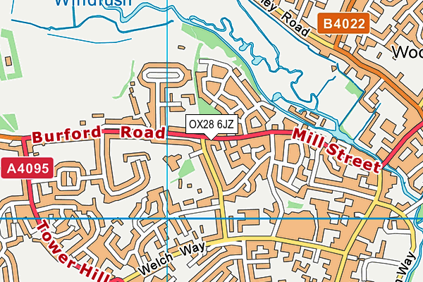 OX28 6JZ map - OS VectorMap District (Ordnance Survey) OX28 6JZ map - OS VectorMap District (Ordnance Survey)