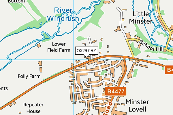 OX29 0RZ map - OS VectorMap District (Ordnance Survey) OX29 0RZ map - OS VectorMap District (Ordnance Survey)