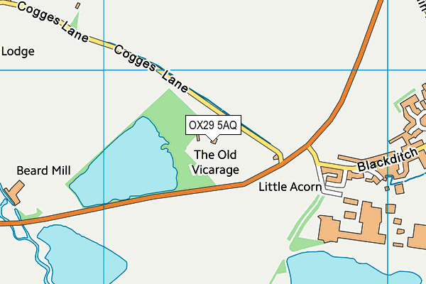 OX29 5AQ map - OS VectorMap District (Ordnance Survey) OX29 5AQ map - OS VectorMap District (Ordnance Survey)