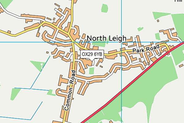 OX29 6YB map - OS VectorMap District (Ordnance Survey) OX29 6YB map - OS VectorMap District (Ordnance Survey)