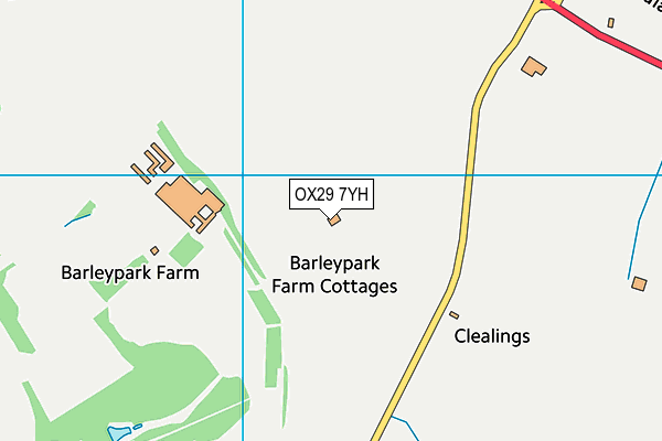 OX29 7YH map - OS VectorMap District (Ordnance Survey) OX29 7YH map - OS VectorMap District (Ordnance Survey)