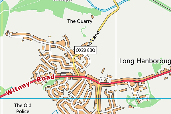 OX29 8BQ map - OS VectorMap District (Ordnance Survey) OX29 8BQ map - OS VectorMap District (Ordnance Survey)