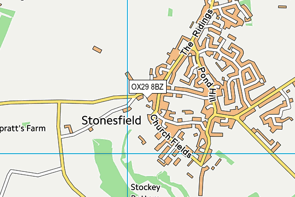 OX29 8BZ map - OS VectorMap District (Ordnance Survey) OX29 8BZ map - OS VectorMap District (Ordnance Survey)