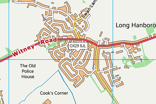 OX29 8JL map - OS VectorMap District (Ordnance Survey) OX29 8JL map - OS VectorMap District (Ordnance Survey)