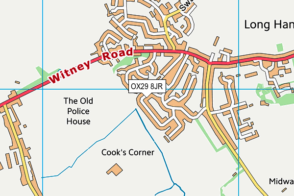 OX29 8JR map - OS VectorMap District (Ordnance Survey) OX29 8JR map - OS VectorMap District (Ordnance Survey)