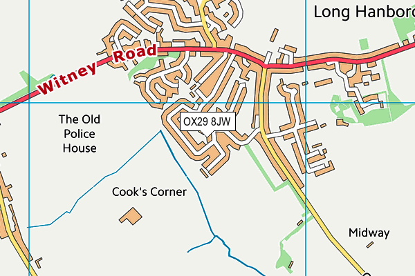 OX29 8JW map - OS VectorMap District (Ordnance Survey) OX29 8JW map - OS VectorMap District (Ordnance Survey)