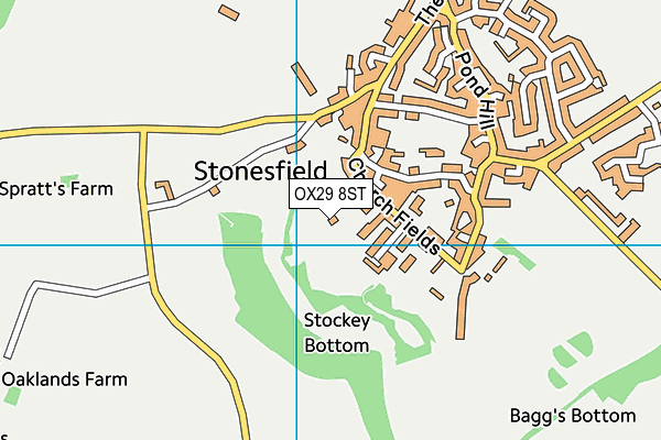 OX29 8ST map - OS VectorMap District (Ordnance Survey) OX29 8ST map - OS VectorMap District (Ordnance Survey)