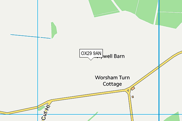 OX29 9AN map - OS VectorMap District (Ordnance Survey) OX29 9AN map - OS VectorMap District (Ordnance Survey)