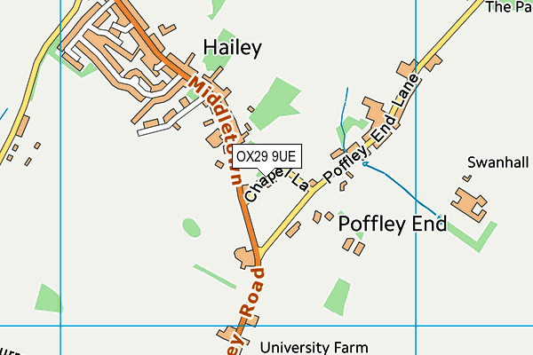OX29 9UE map - OS VectorMap District (Ordnance Survey) OX29 9UE map - OS VectorMap District (Ordnance Survey)