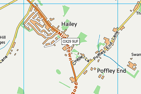 OX29 9UF map - OS VectorMap District (Ordnance Survey) OX29 9UF map - OS VectorMap District (Ordnance Survey)