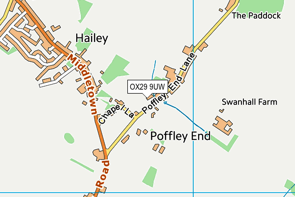 OX29 9UW map - OS VectorMap District (Ordnance Survey) OX29 9UW map - OS VectorMap District (Ordnance Survey)