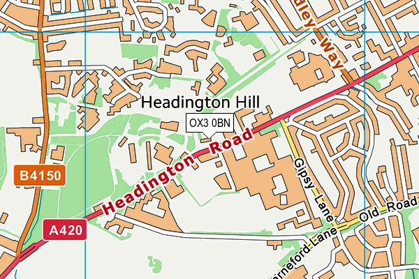 OX3 0BN map - OS VectorMap District (Ordnance Survey) OX3 0BN map - OS VectorMap District (Ordnance Survey)