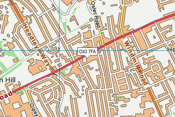 OX3 7FA map - OS VectorMap District (Ordnance Survey) OX3 7FA map - OS VectorMap District (Ordnance Survey)