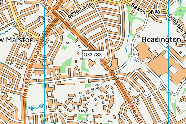 OX3 7SX map - OS VectorMap District (Ordnance Survey) OX3 7SX map - OS VectorMap District (Ordnance Survey)