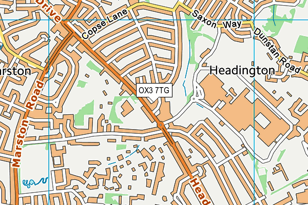 OX3 7TG map - OS VectorMap District (Ordnance Survey) OX3 7TG map - OS VectorMap District (Ordnance Survey)