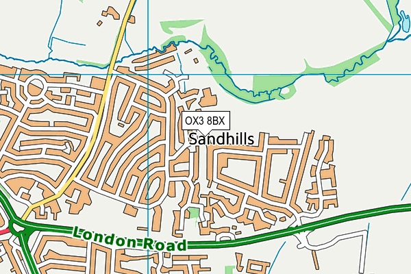 OX3 8BX map - OS VectorMap District (Ordnance Survey) OX3 8BX map - OS VectorMap District (Ordnance Survey)