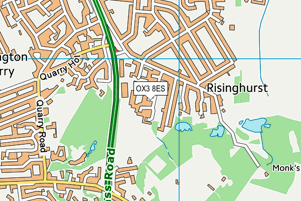 OX3 8ES map - OS VectorMap District (Ordnance Survey) OX3 8ES map - OS VectorMap District (Ordnance Survey)
