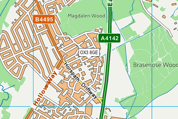 OX3 8GE map - OS VectorMap District (Ordnance Survey) OX3 8GE map - OS VectorMap District (Ordnance Survey)
