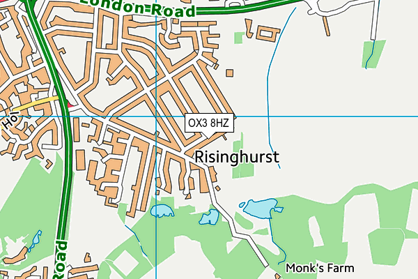 OX3 8HZ map - OS VectorMap District (Ordnance Survey) OX3 8HZ map - OS VectorMap District (Ordnance Survey)