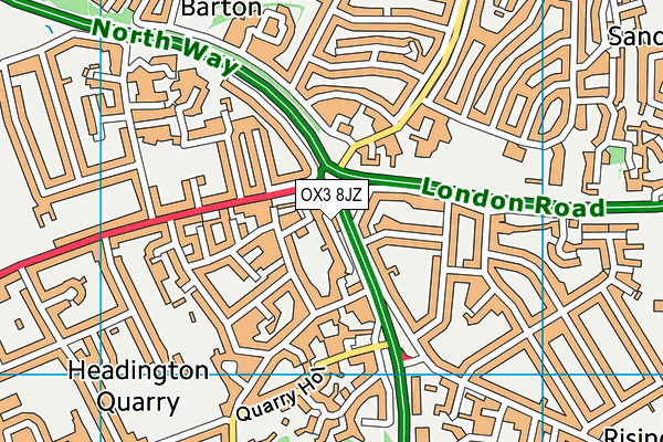 OX3 8JZ map - OS VectorMap District (Ordnance Survey) OX3 8JZ map - OS VectorMap District (Ordnance Survey)