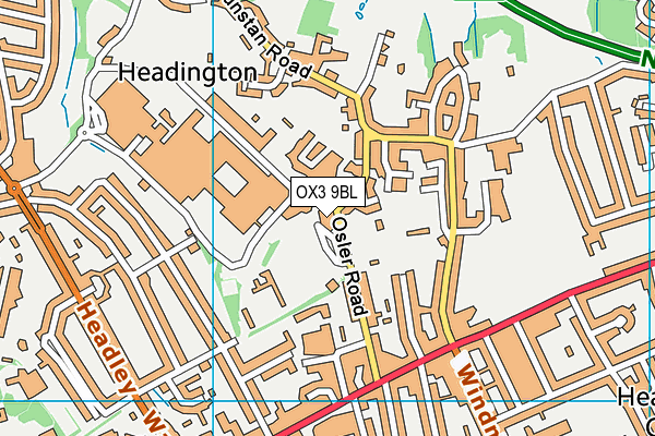 OX3 9BL map - OS VectorMap District (Ordnance Survey) OX3 9BL map - OS VectorMap District (Ordnance Survey)