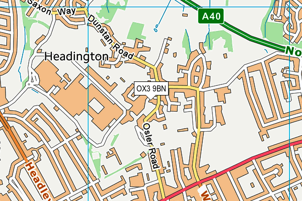 OX3 9BN map - OS VectorMap District (Ordnance Survey) OX3 9BN map - OS VectorMap District (Ordnance Survey)