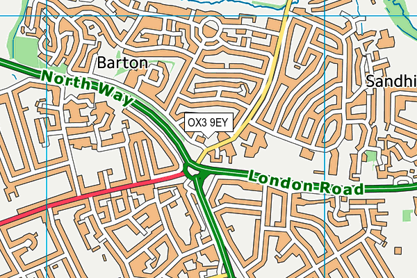 OX3 9EY map - OS VectorMap District (Ordnance Survey) OX3 9EY map - OS VectorMap District (Ordnance Survey)