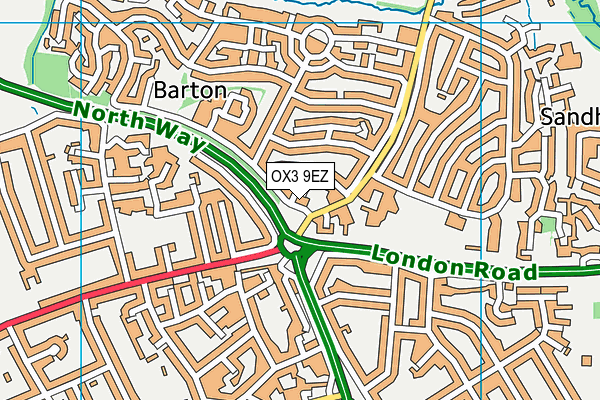 OX3 9EZ map - OS VectorMap District (Ordnance Survey) OX3 9EZ map - OS VectorMap District (Ordnance Survey)