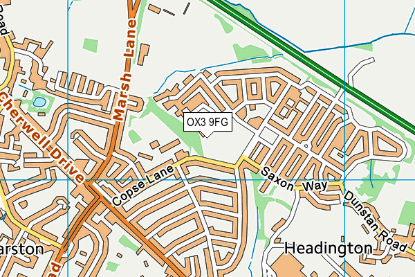 OX3 9FG map - OS VectorMap District (Ordnance Survey) OX3 9FG map - OS VectorMap District (Ordnance Survey)
