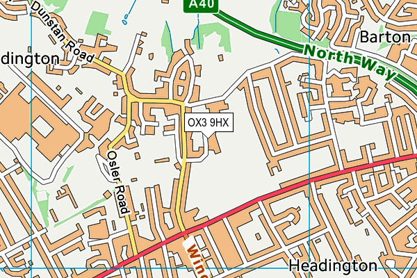OX3 9HX map - OS VectorMap District (Ordnance Survey)