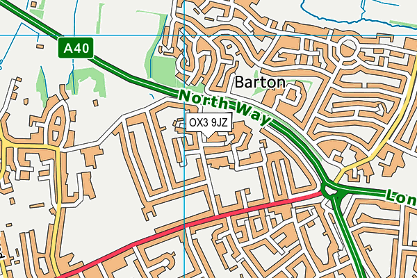 OX3 9JZ map - OS VectorMap District (Ordnance Survey) OX3 9JZ map - OS VectorMap District (Ordnance Survey)