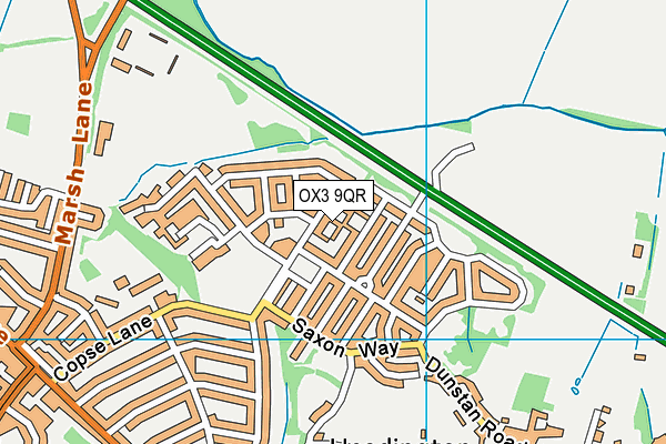 OX3 9QR map - OS VectorMap District (Ordnance Survey) OX3 9QR map - OS VectorMap District (Ordnance Survey)