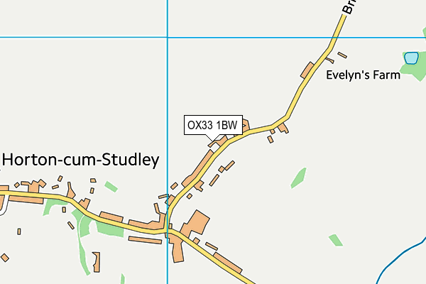 OX33 1BW map - OS VectorMap District (Ordnance Survey) OX33 1BW map - OS VectorMap District (Ordnance Survey)