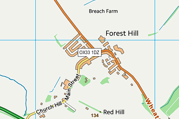 OX33 1DZ map - OS VectorMap District (Ordnance Survey)