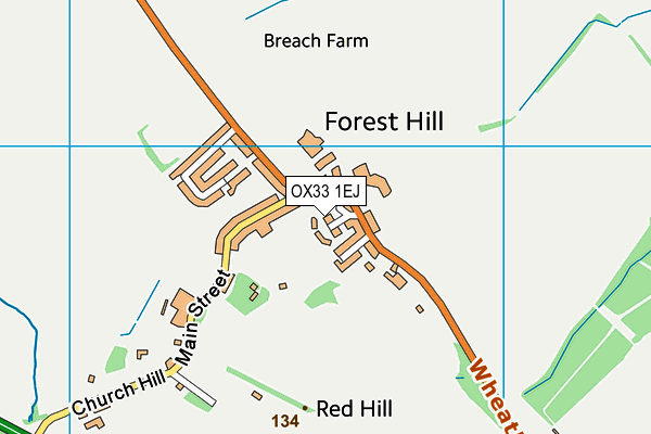 OX33 1EJ map - OS VectorMap District (Ordnance Survey) OX33 1EJ map - OS VectorMap District (Ordnance Survey)