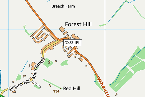 OX33 1EL map - OS VectorMap District (Ordnance Survey) OX33 1EL map - OS VectorMap District (Ordnance Survey)
