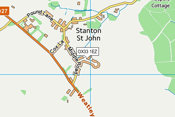 OX33 1EZ map - OS VectorMap District (Ordnance Survey) OX33 1EZ map - OS VectorMap District (Ordnance Survey)
