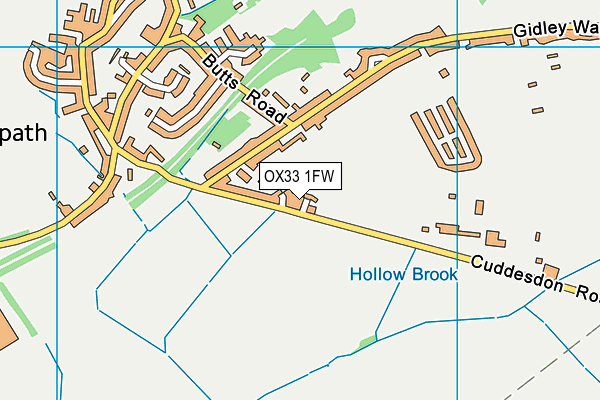 OX33 1FW map - OS VectorMap District (Ordnance Survey) OX33 1FW map - OS VectorMap District (Ordnance Survey)